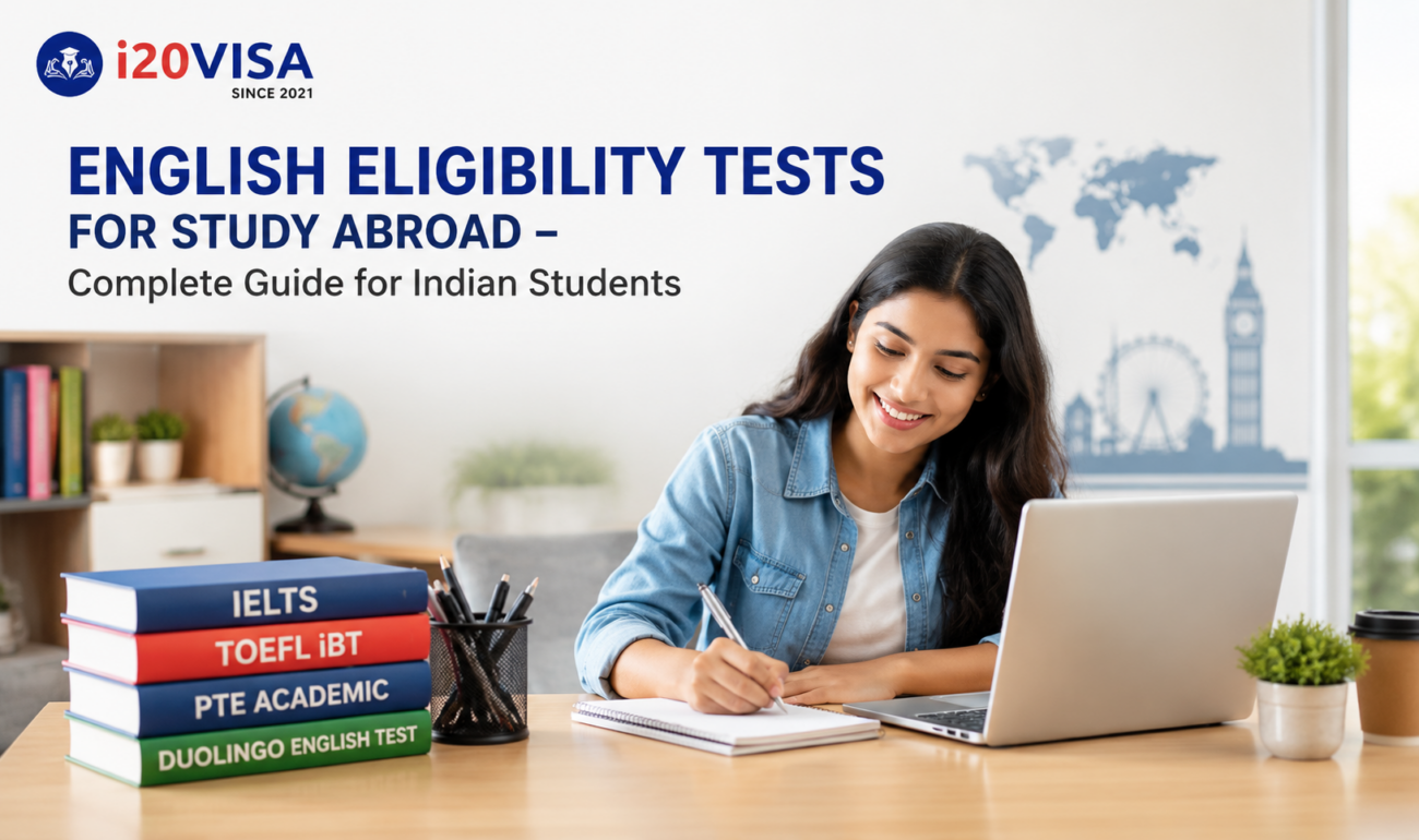 English Eligibility Tests for Study Abroad – Complete Guide for Indian Students - i20 Visa